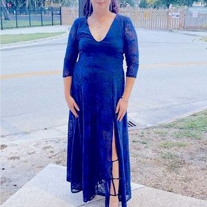 Blackmilk Large burnout velvet dress in blue